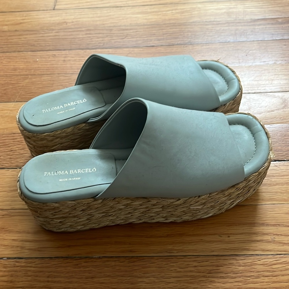 Paloma Barceló Pilli Leather Espadrille Platforms